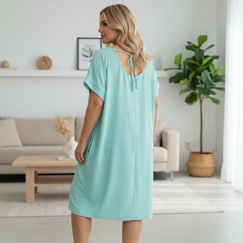 Letní tyrkysové šaty Ina L696