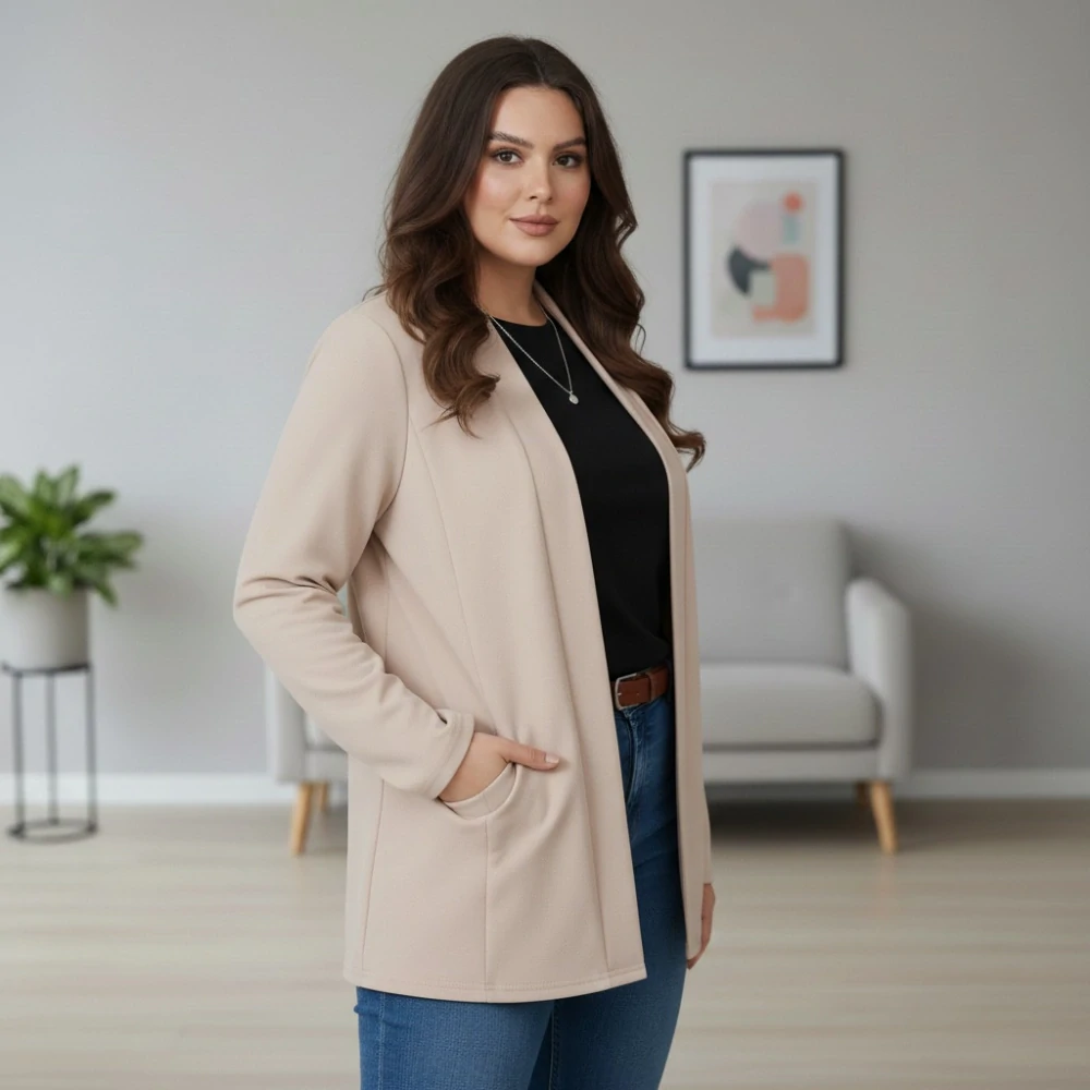 Dámský kardigan Sylwia béžový M3488