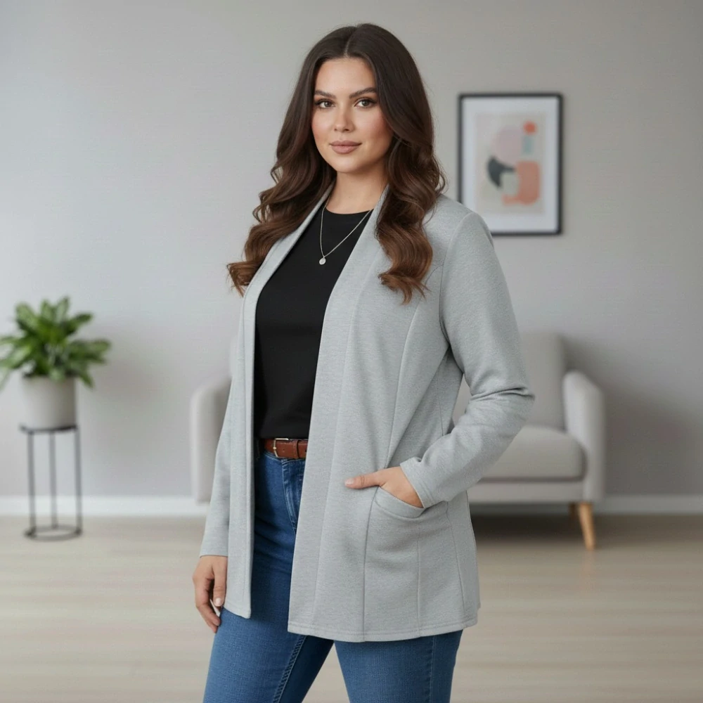 Dámský kardigan Sylwia šedý M3478