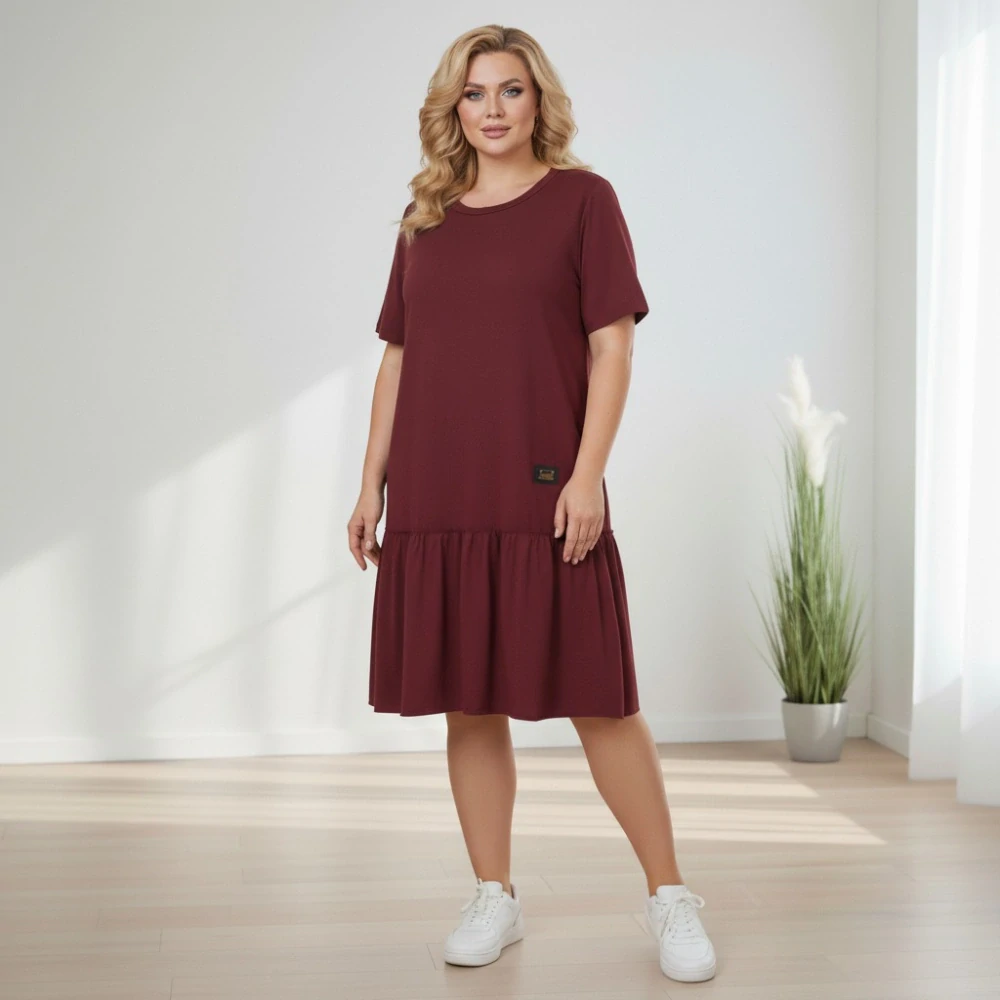 Dámské bavlněné šaty Sill vínové L656