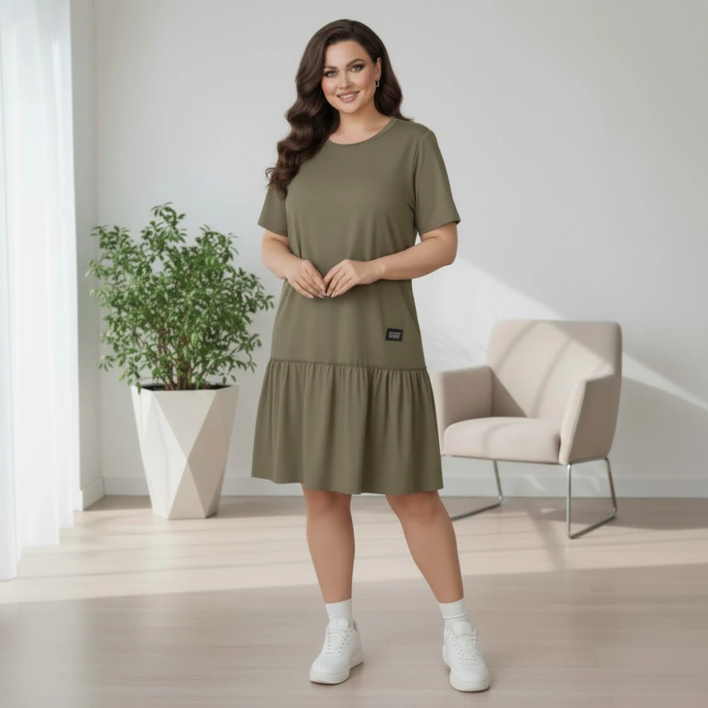 Dámské bavlněné khaki šaty Sill L650