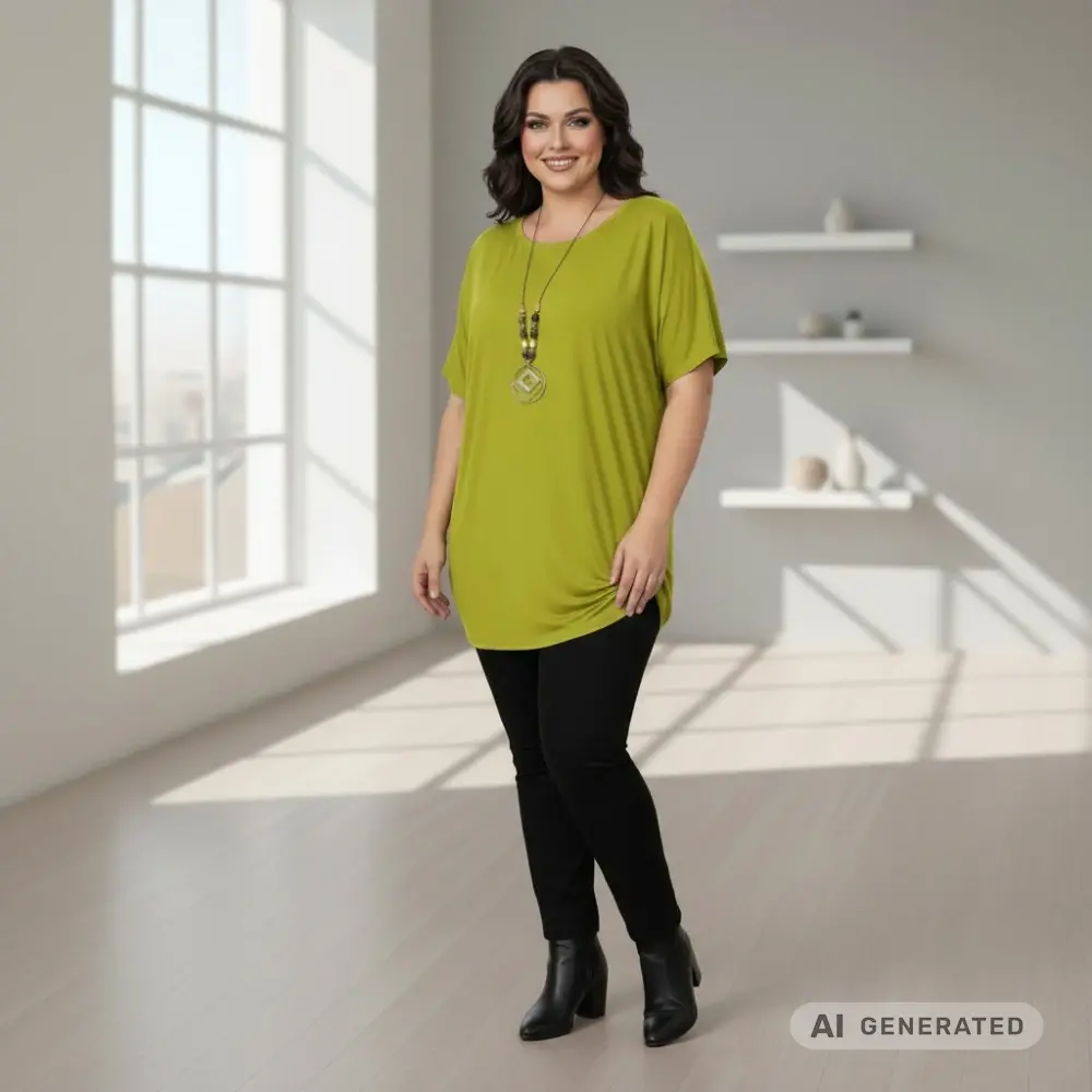 Dámské žlutozelené triko oversize velikost XL - XXXL N2347