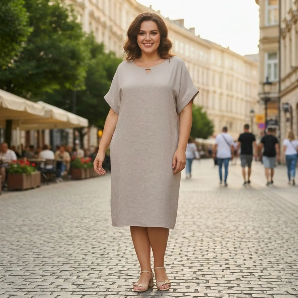 Letní šedé šaty Nina L642