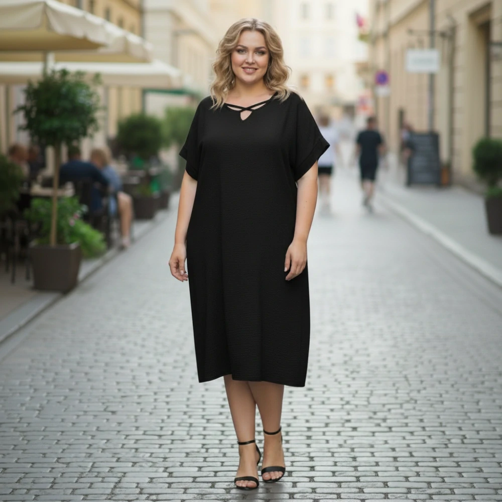 Letní černé šaty Nina L640