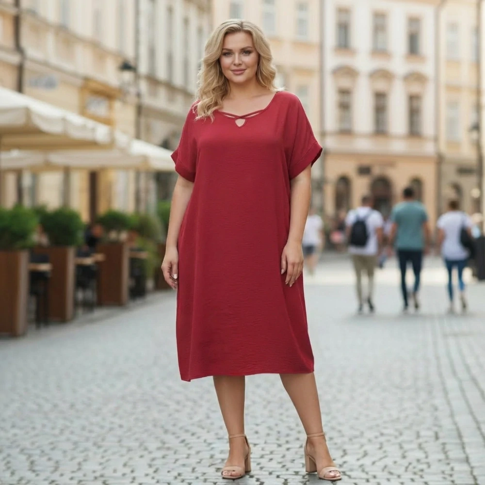 Letní červené šaty Nina L637