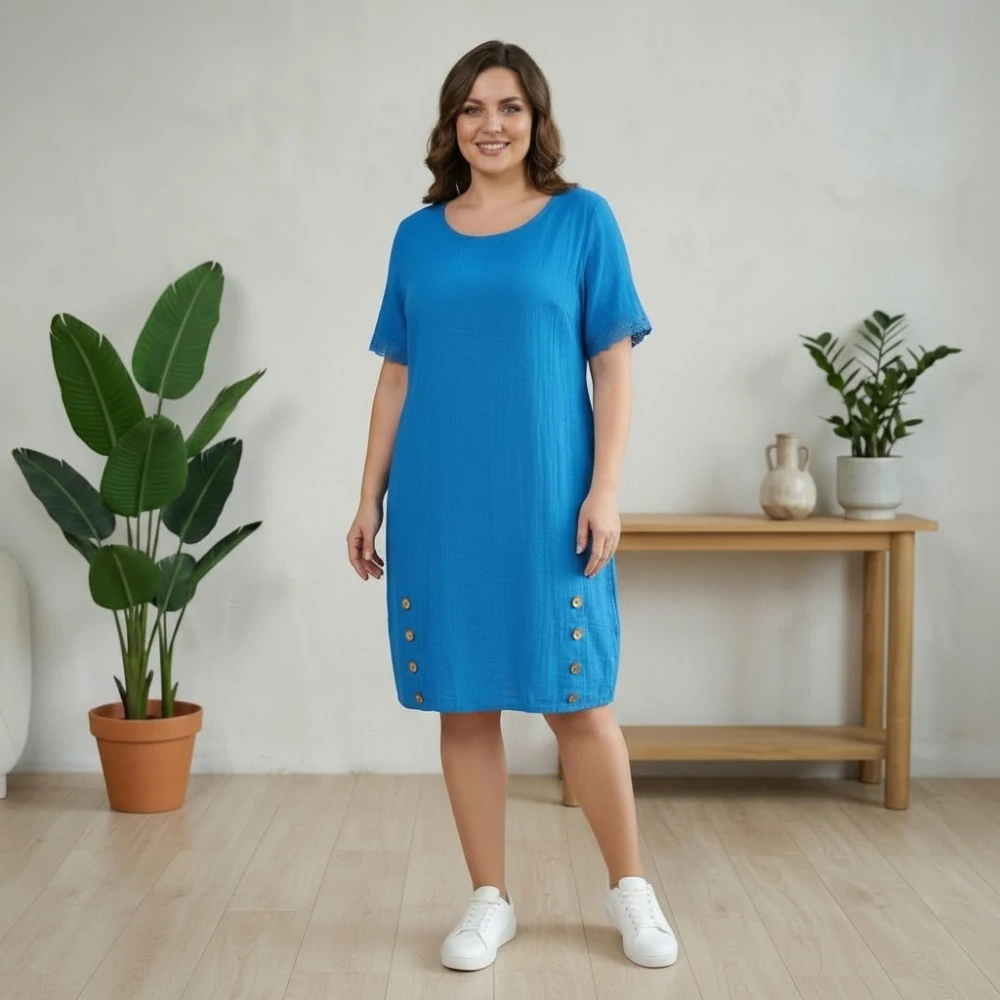 Dámské letní šaty Link moda modré L618