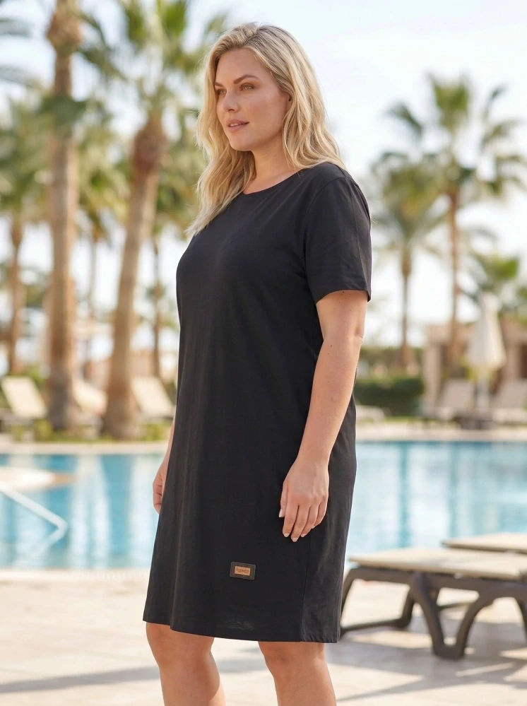 Černé letní šaty Róza, uni velikost L - XXL M2682