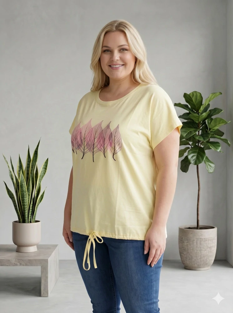 Dámské bavlněné žluté triko Lyn L-3XL L5990