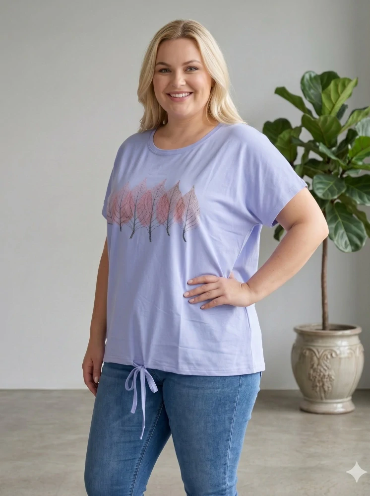 Dámské bavlněné lila triko Lyn L-3XL L5989