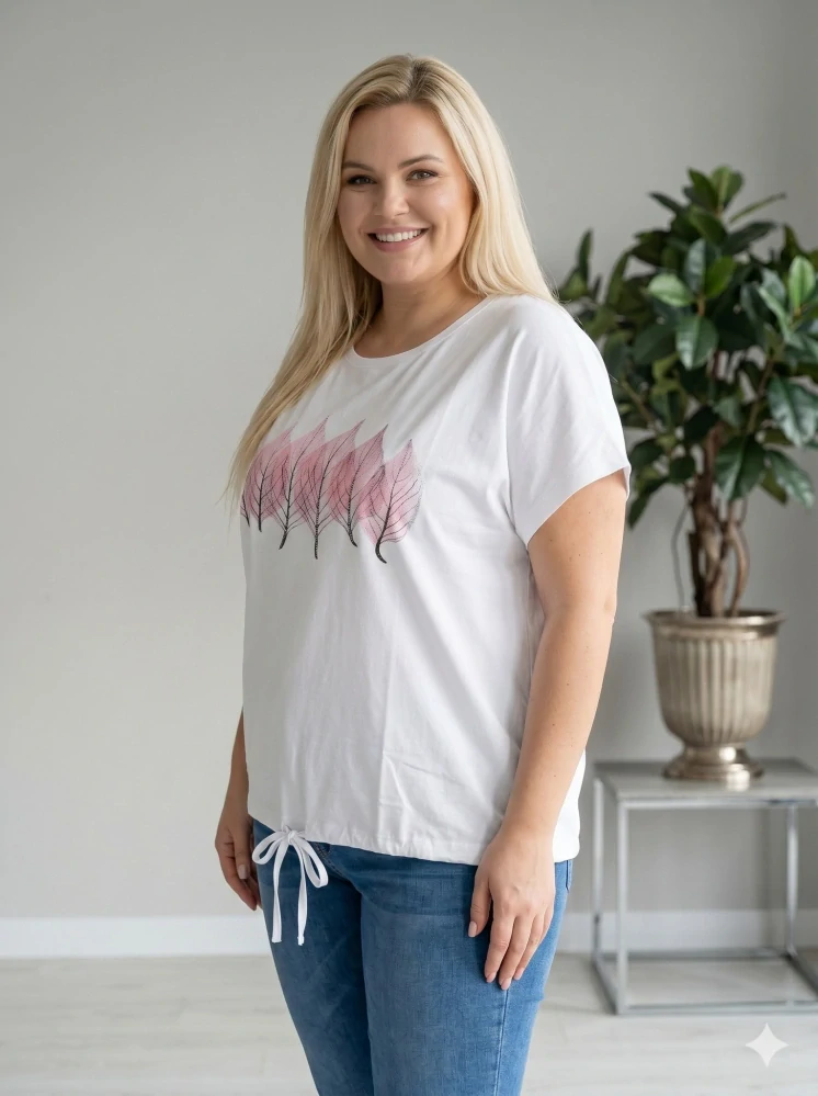 Dámské bavlněné bílé triko Lyn L-3XL L5986