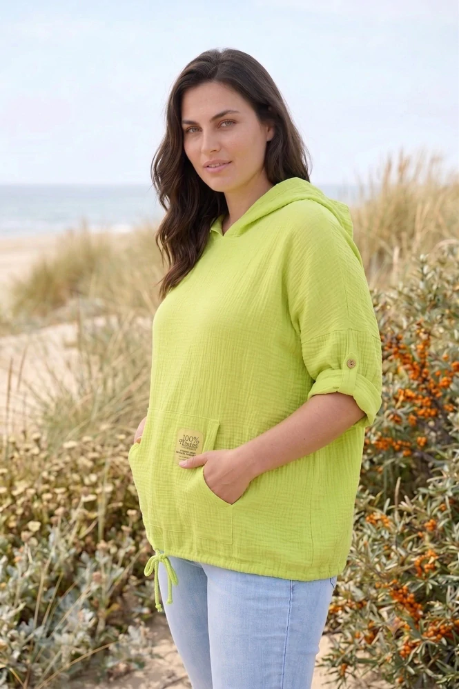 Mušelínová tunika žlutá italska móda uni velikost L-XXL L1605