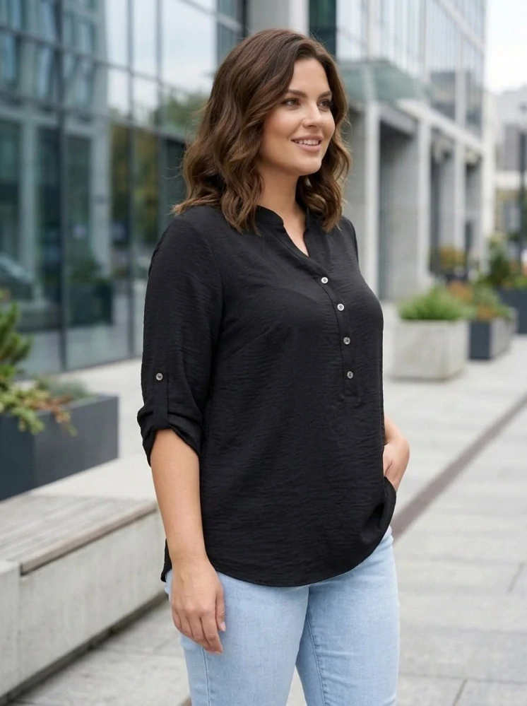 Černá dámská halenka XL-4XL M2974