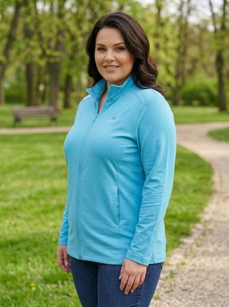 Dámská slabší světle modrá mikina Benter 23284 XL-4XL K860