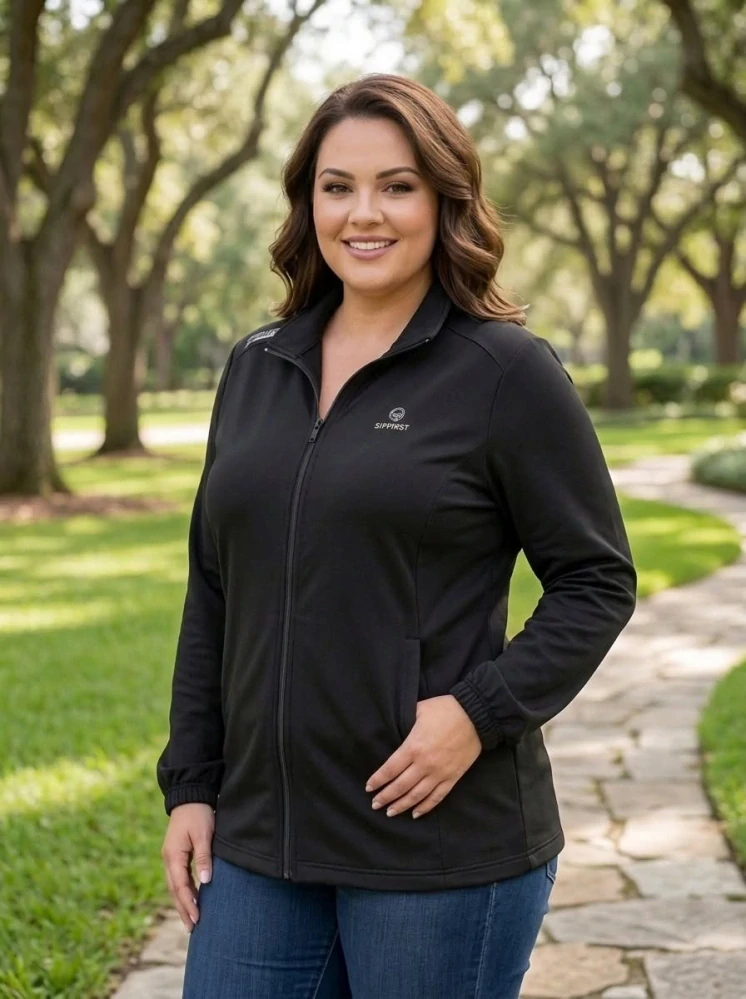Dámská slabší černá mikina Benter 23284 XL-4XL K859