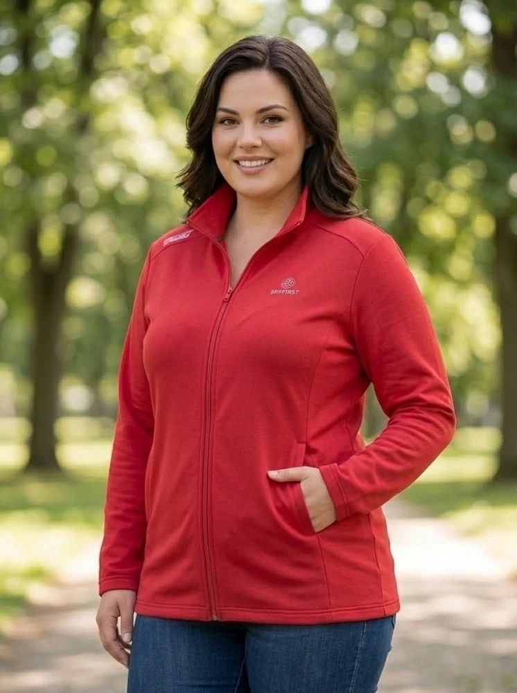 Dámská slabší červená mikina Benter 23284 XL-4XL K857