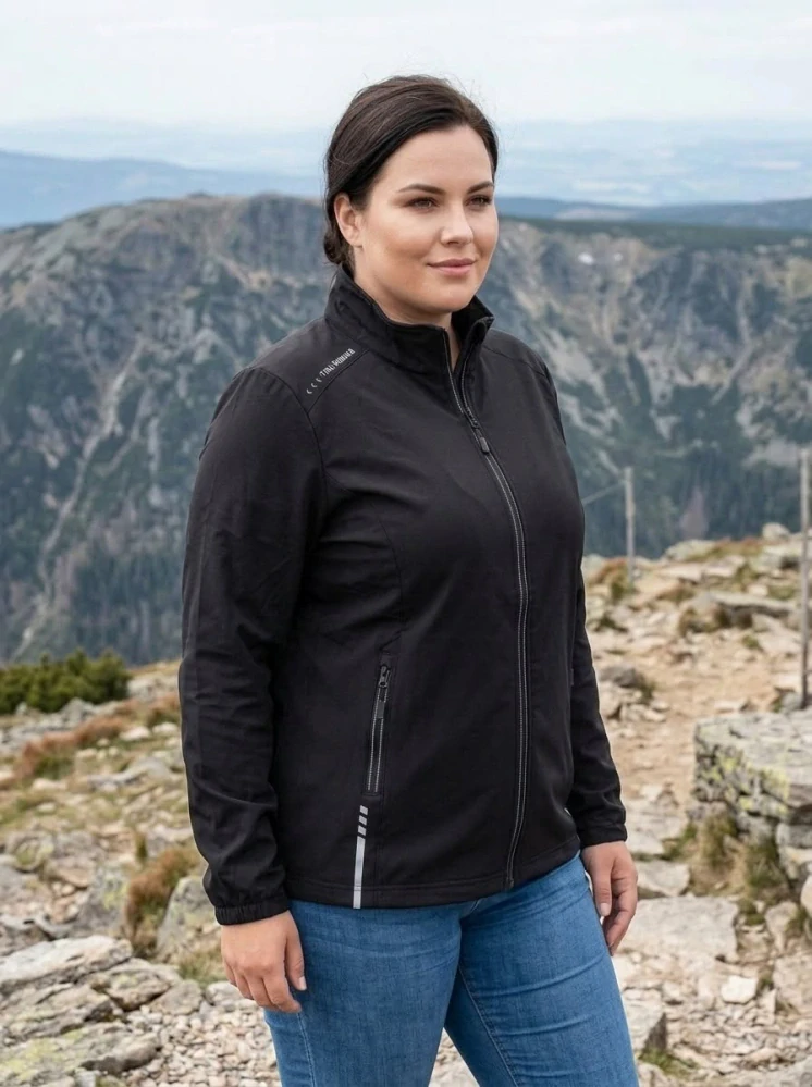 Dámská nadměrná slabší černá mikina Benter 23281 3XL-6XL K855