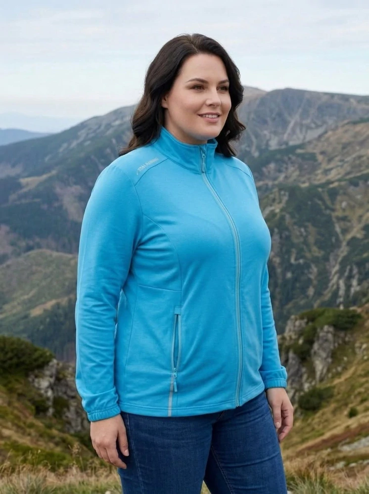 Dámská nadměrná slabší světlemodrá mikina Benter 23281 3XL-6XL K854