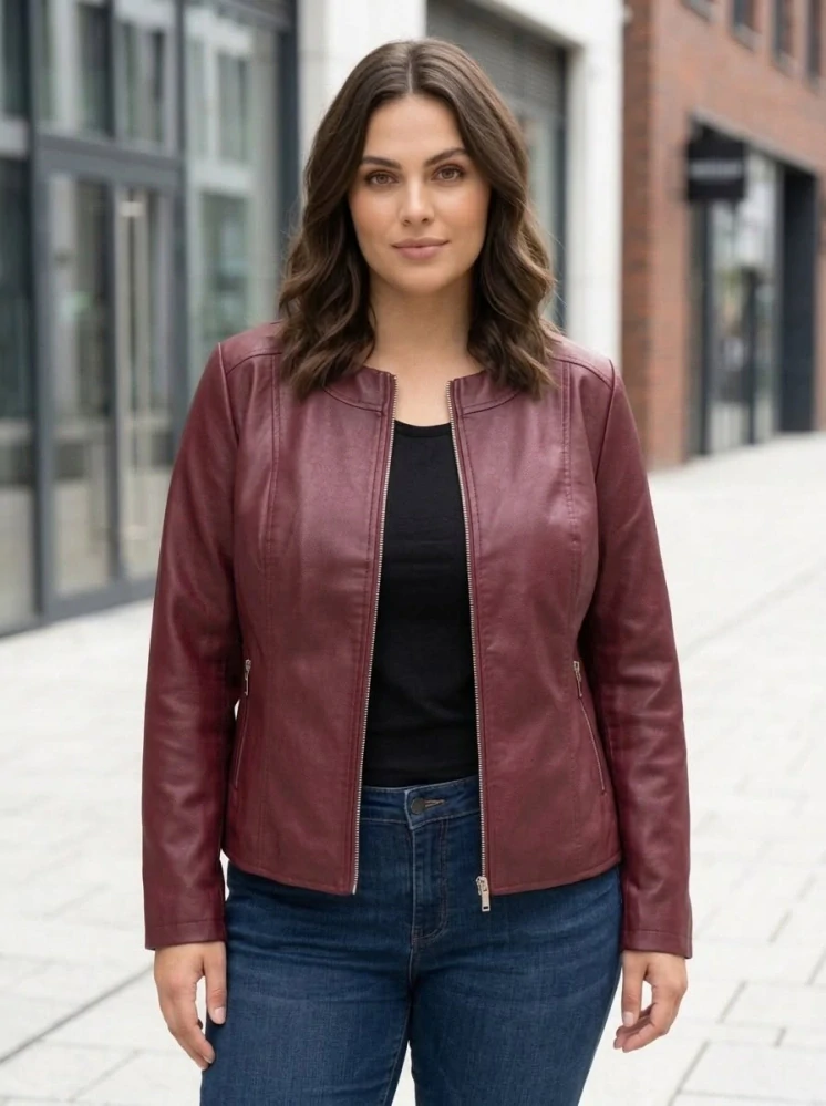 Dámská elegantní vínová bunda Anna 937