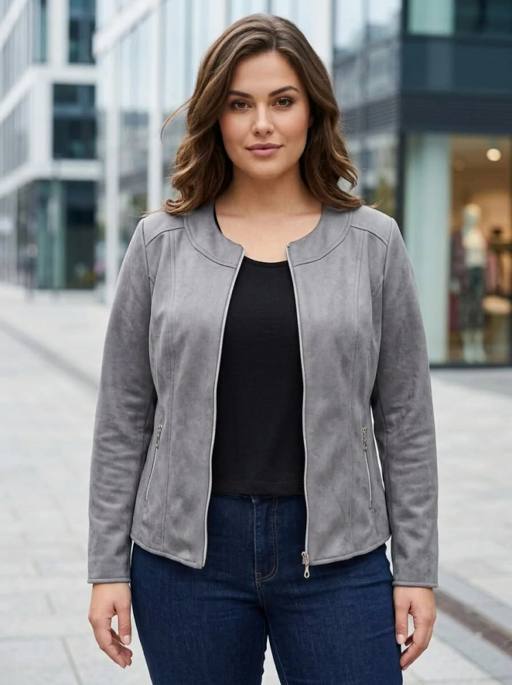 Dámská elegantní šedá bunda Anna 936