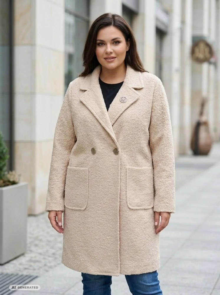 Dámský podzimní světle béžový kabát Týna uni L-XXL-742