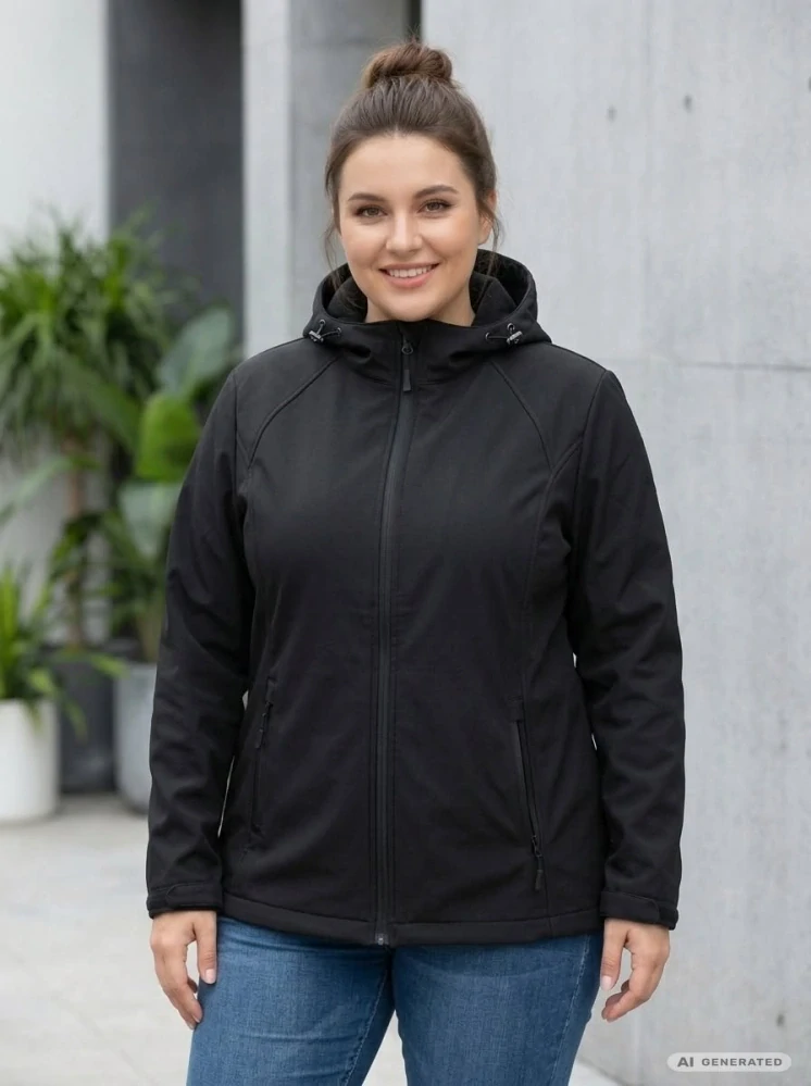 Dámská černá softshellová bunda Softka 723 XXL