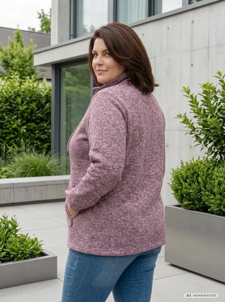 Dámská nadměrná mikina Vali růžová K826 4XL