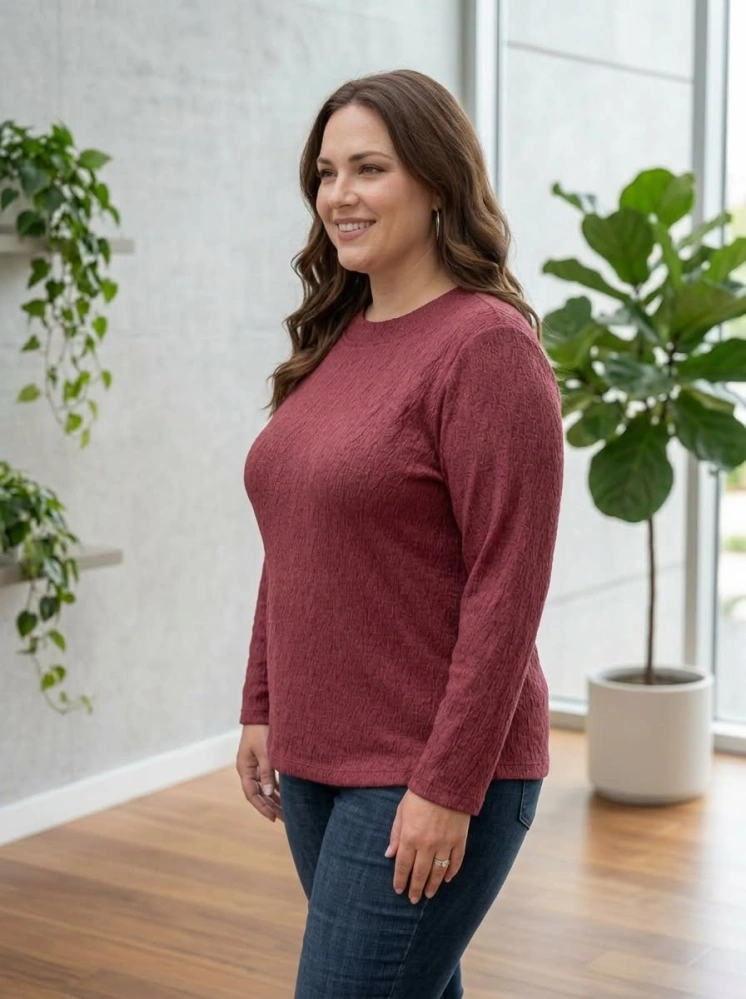 Dámský svetr Baty vínová L-3XL S1874 XL