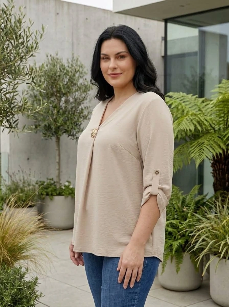 Elegantní béžová tunika Soňa L1546
