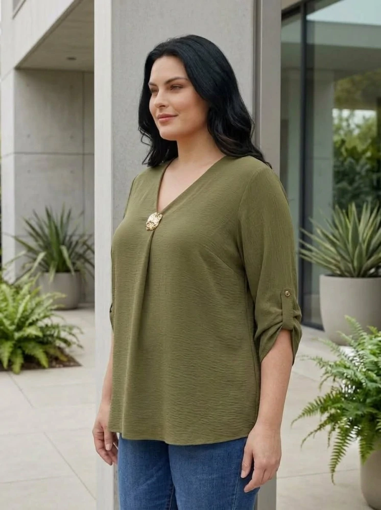 Elegantní khaki tunika Soňa L1544