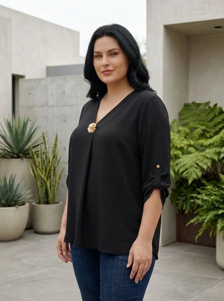 Elegantní černá tunika Soňa L1540