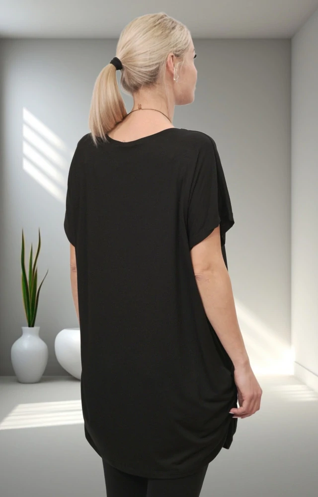 Dámské černé šaty nadměrná univerzální velikost XL - XXXL R1328