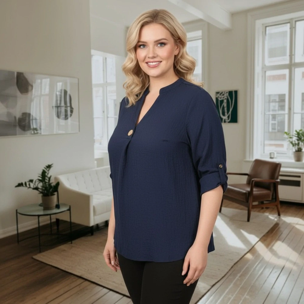 Dámská tmavě modrá košile uni velikost L - XXL R1375