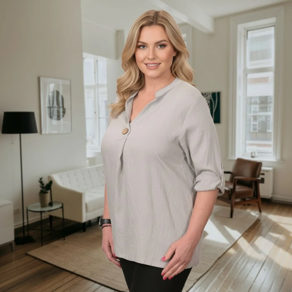Dámská šedá košile uni velikost L - XXL R1378