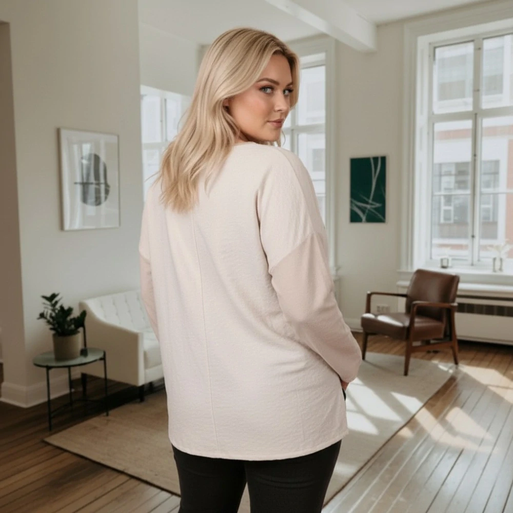 Dámské béžové triko s dlouhým rukávem Anita moda uni velikost L-XXL U1395