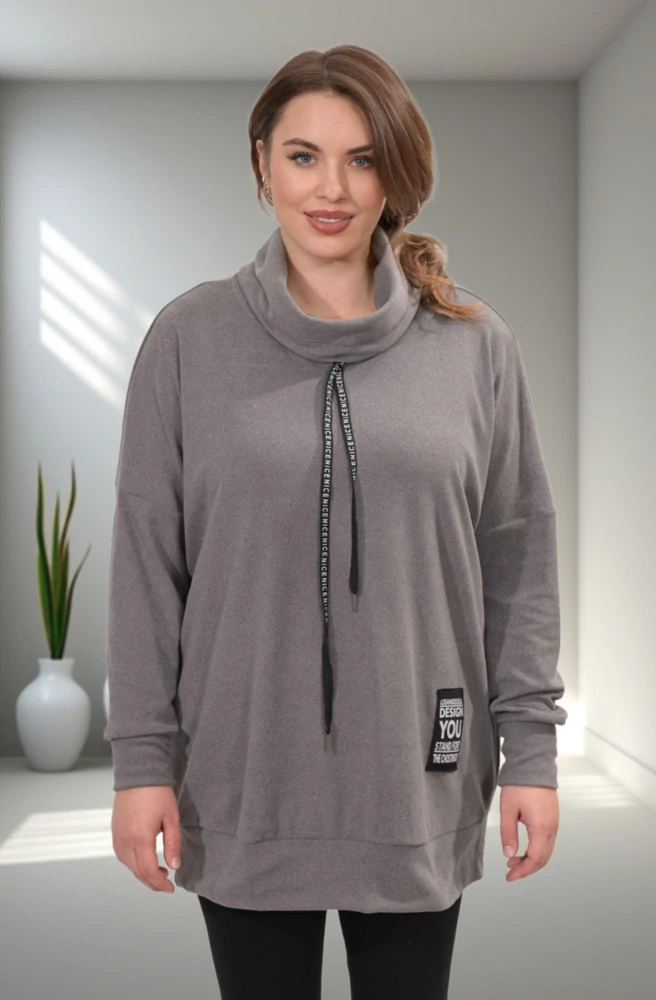 Dámská šedá mikina microfleece uni velikost L,XL,XXL - O1411