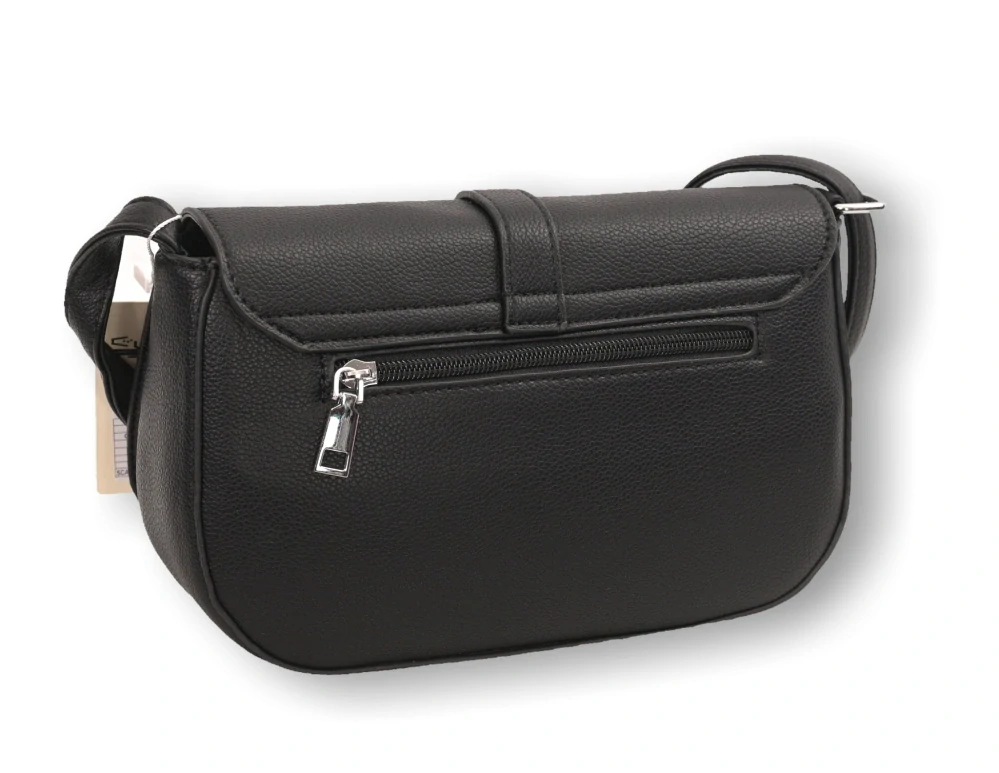 Dámská malá černá kabelka s klopou David Moda crossbody i na rameno T1497