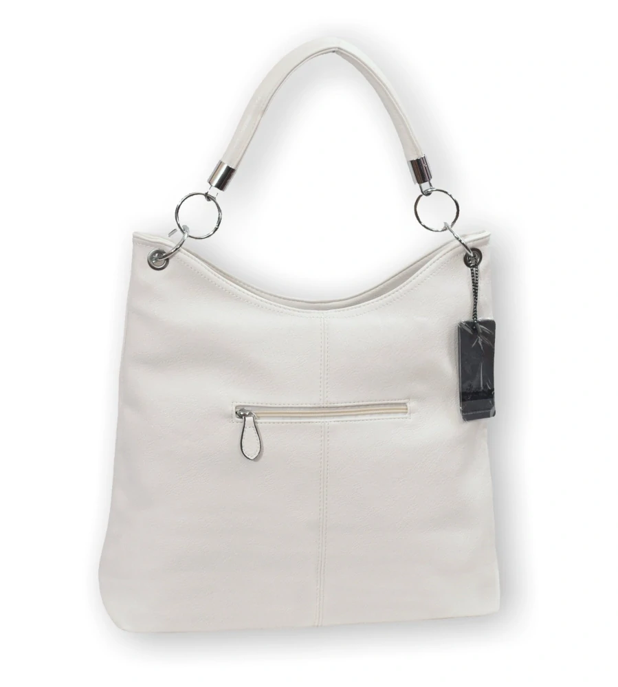 Dámská bílá shopper kabelka Tessra do ruky i na rameno S3519