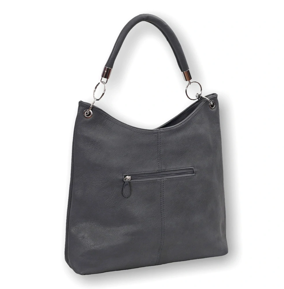 Dámská tmavě šedá shopper kabelka Tessra do ruky i na rameno S3522