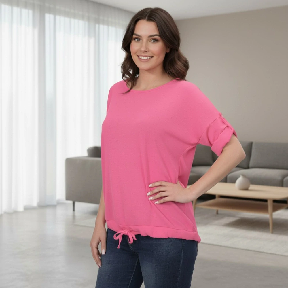 Dámské růžové triko v uni velikosti XL - XXL S1571