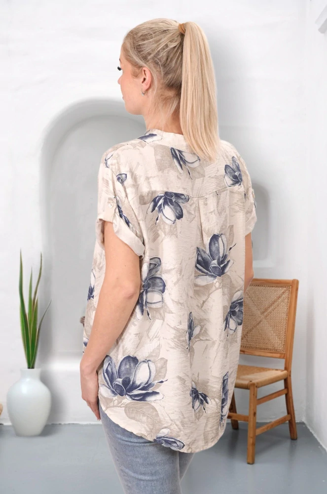 Dámská béžová bavlněná košile uni velikost L - XXL P1593