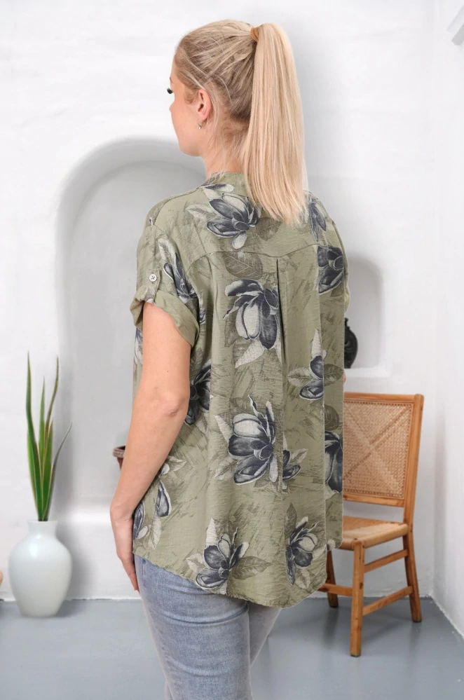 Dámská zelená bavlněná košile uni velikost L - XXL P1598