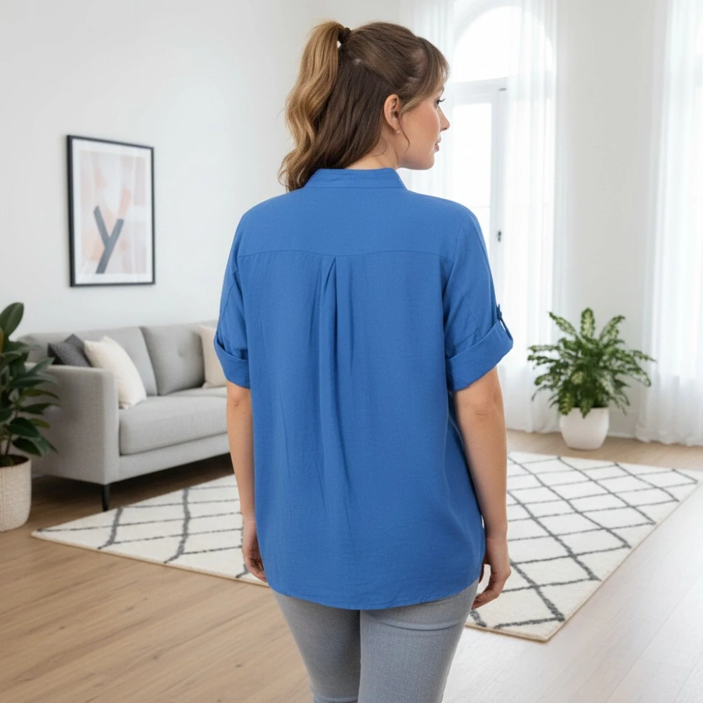 Dámská modrá bavlněná košile uni velikost L - XXL P1622