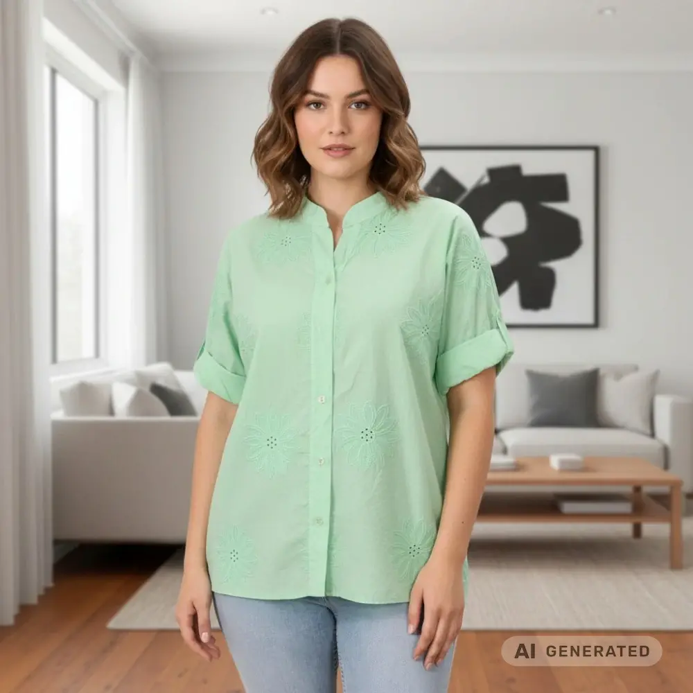 Dámská světle zelená bavlněná košile uni velikost L - XXL P1626