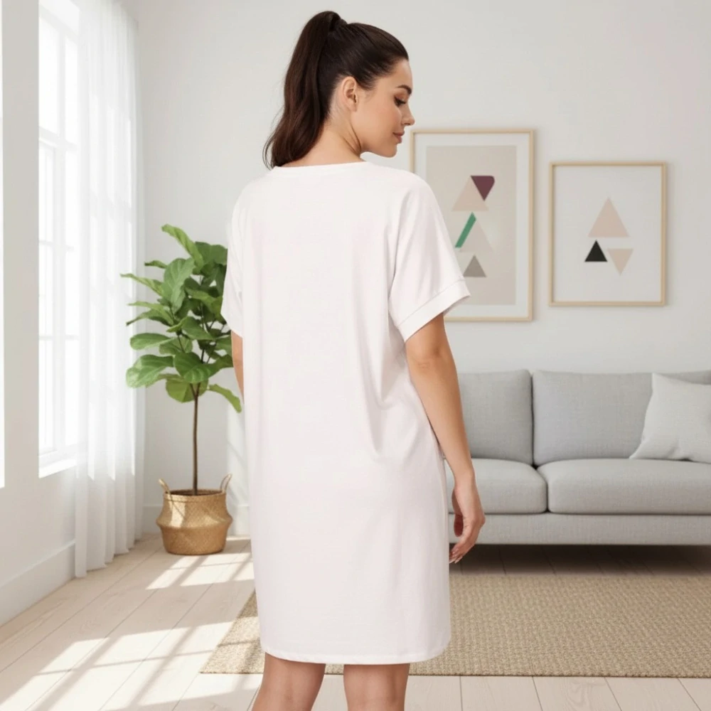Dámské bílé šaty nadměrná uni velikost L - XXXL P1637
