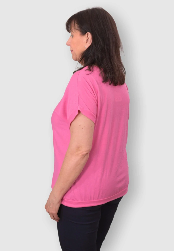 Dámské růžové triko Vazzura Italská móda univerzální velikost XL - XXL O2487
