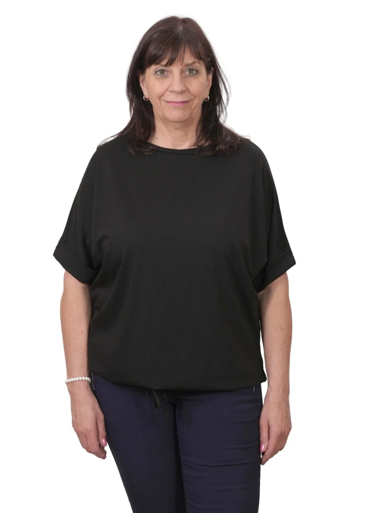 Dámské černé triko nadměrná univerzální velikost XL - 3XL R1305