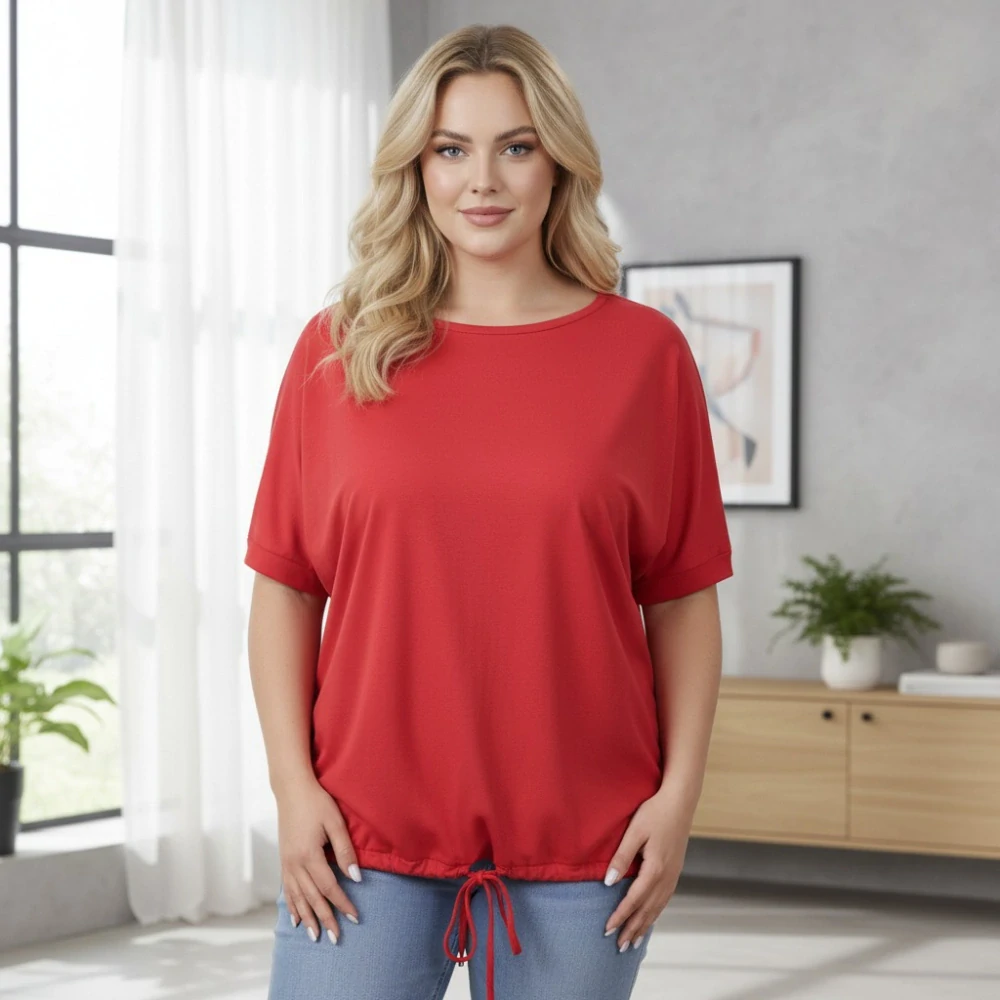 Dámské červené triko nadměrná univerzální velikost XL - 3XL R1311