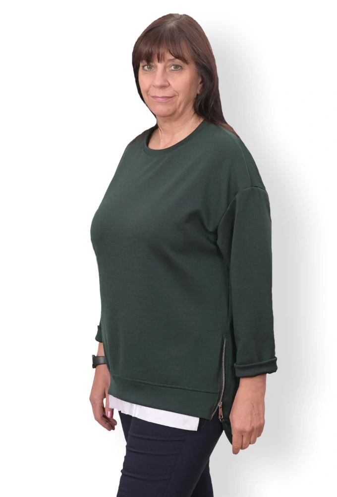 Dámská zelená mikina oversize velikost