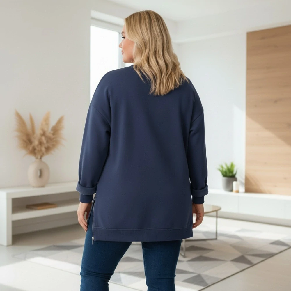 Dámská modrá mikina oversize velikost