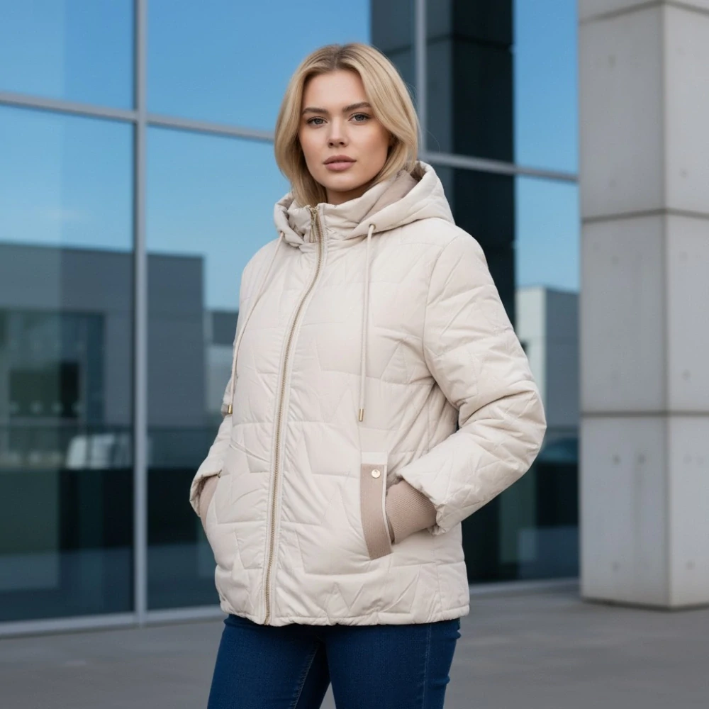 Dámská smetanová slabší zimní bunda S-West